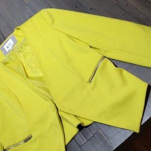 💛 Ladies Jules and Leopold Yellow Waist Suit Jacket "90's Look!" SZ S